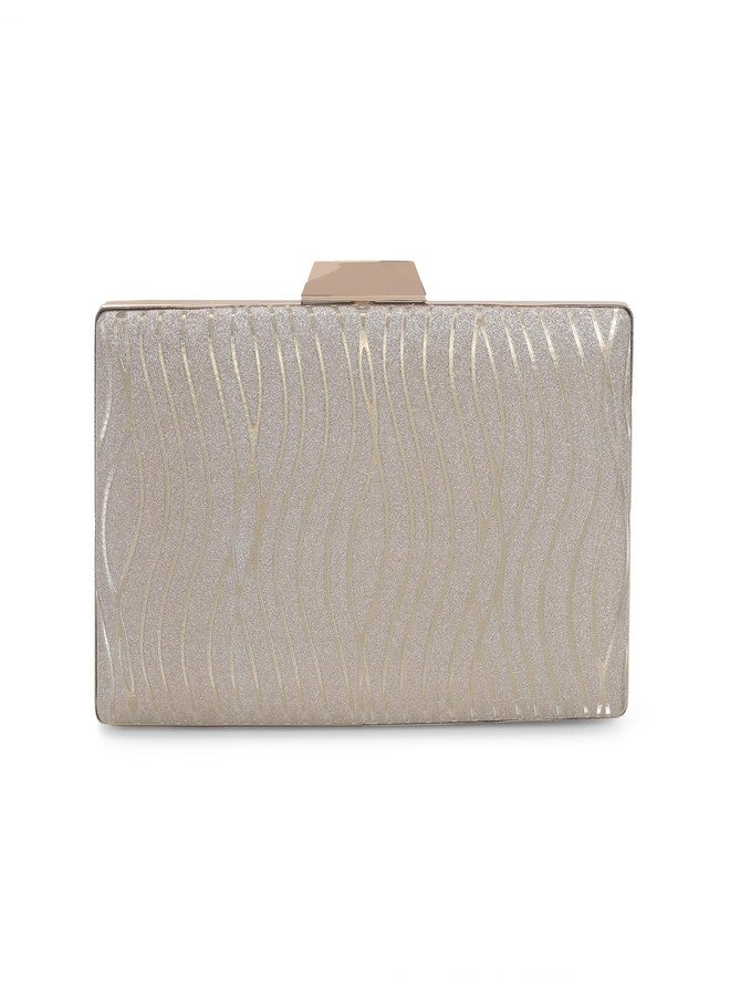 Mochi Metro Women Gold Fashion PU Soft Body Lock closure Solid Clutches (38-199) - Image 5